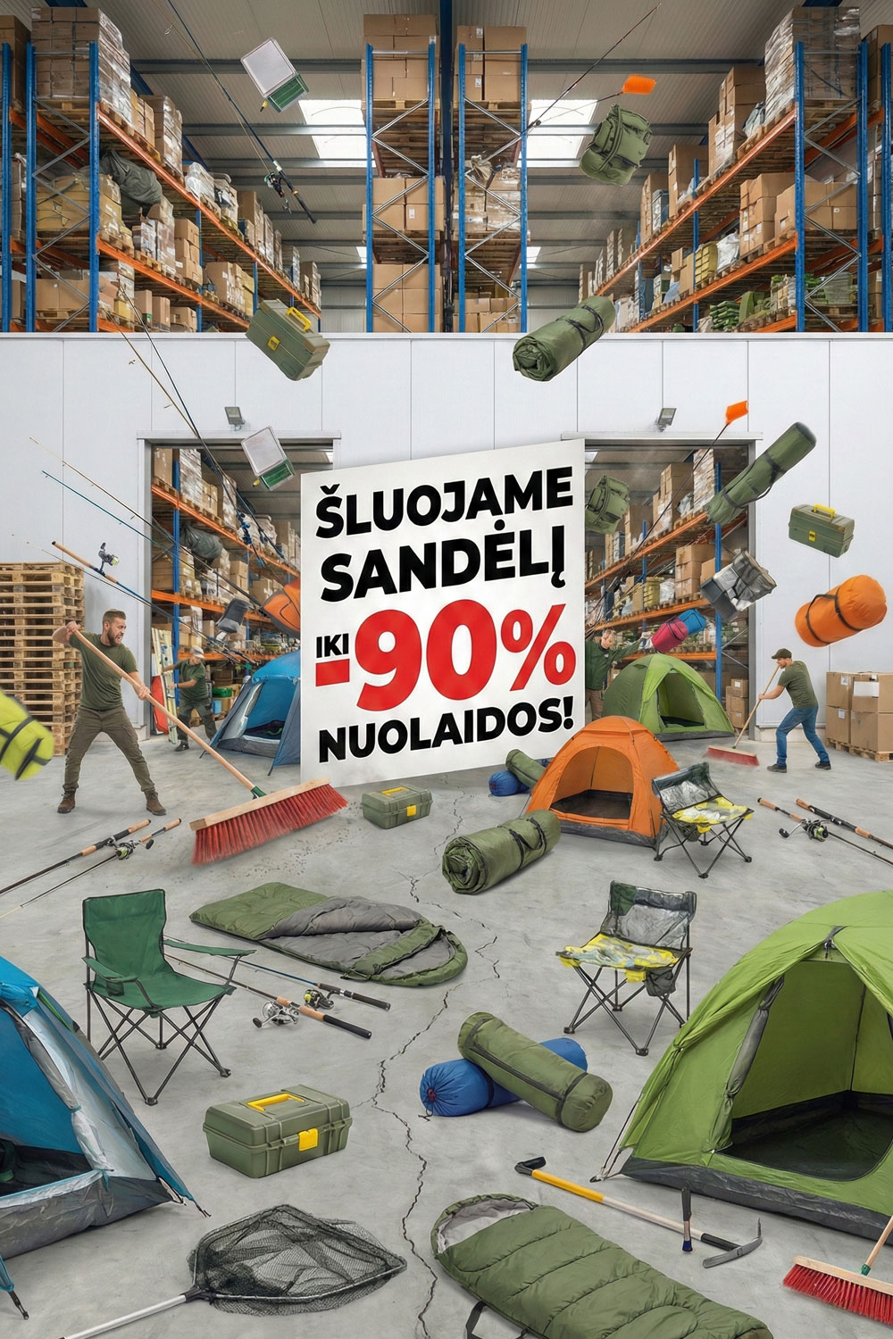 Šluojame sandėlį