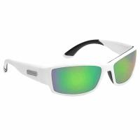 Akiniai Flying Fisherman Razor Matte White Amber-Green Mirror