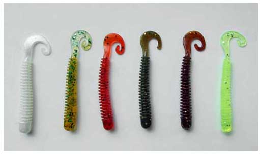 LJ Ballist guminukus, kurių uodegėlės viksi dideliu tempu, rekomenduojama naudoti aktyviai medžiojančių plėšrūnų tokių kaip sterkai ir ešeriai viliojimui