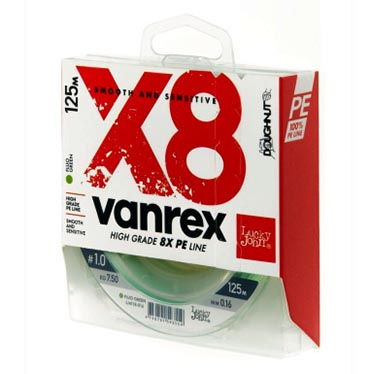 2 pav.Valas pintas Lucky John Vanrex X8 Fluo Green 125m 2 pav.Valas pintas Lucky John Vanrex X8 Fluo Green 125m