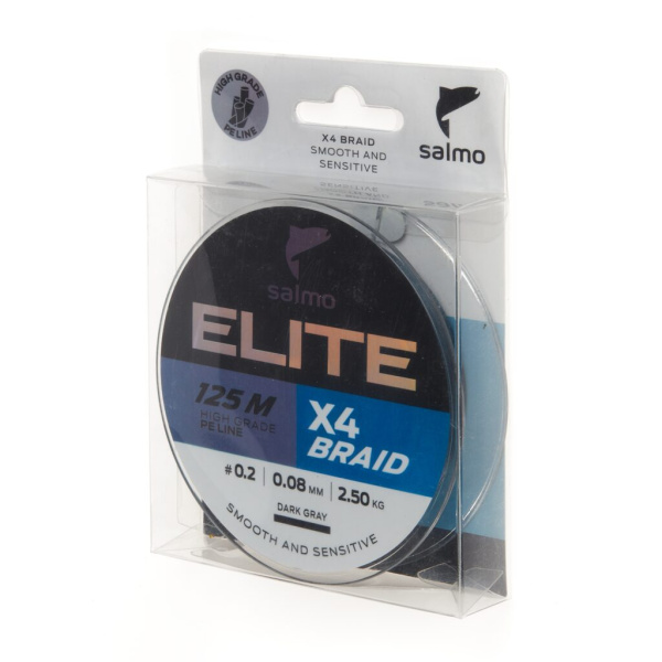 Valas pintas Salmo Elite X4 Braid Dark Grey 125m
