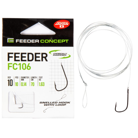 Kabliukai su pavadėliu Feeder Concept FC106 70cm