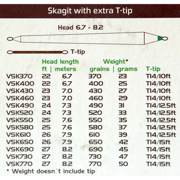 Valas muselinis Vision Ace Skagit Head 45g/690gr