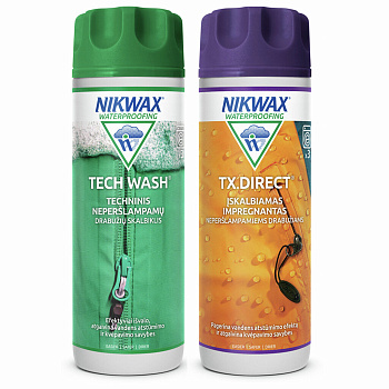 Komplektas Nikwax Tech Wash ir TX.Direct Wash-In