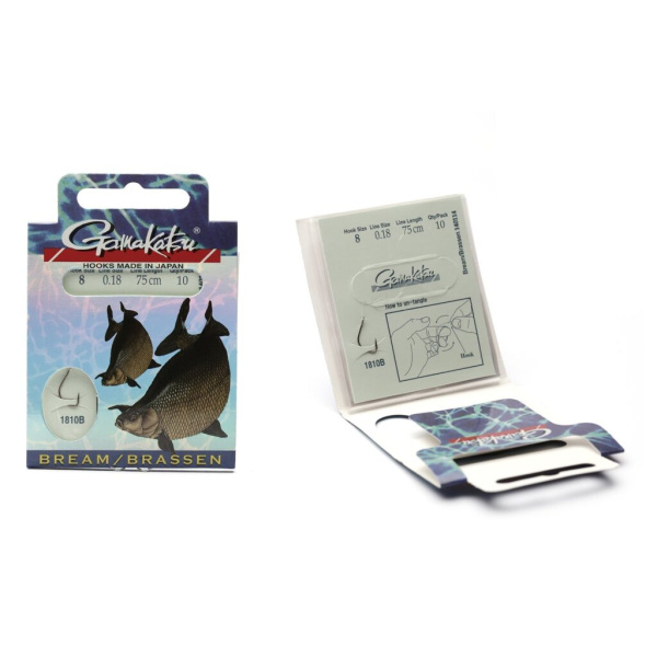 Kabliukai su pavadėliu Gamakatsu 1810B 08 Bream 75cm