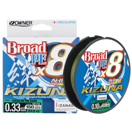Valas pintas Owner Broad Pe X8 Kizuna Green in Dark 135m