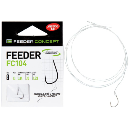 Kabliukai su pavadėliu Feeder Concept FC104 70cm