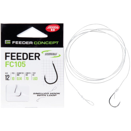 Kabliukai su pavadėliu Feeder Concept FC105 70cm