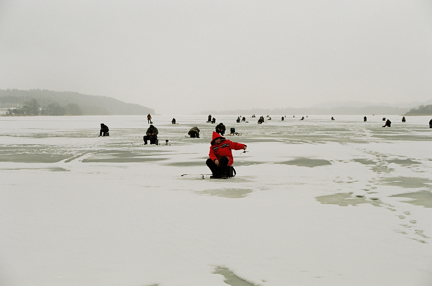 Žieminė žiobrių žūklė