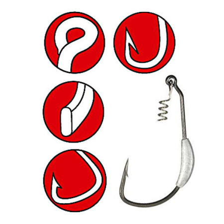 Kabliukai Gamakatsu Worm EWG Weighted Spring Lock 3/0 1.8g