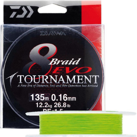 Valas pintas Daiwa Tournament 8 Evo 135m Chartreuse