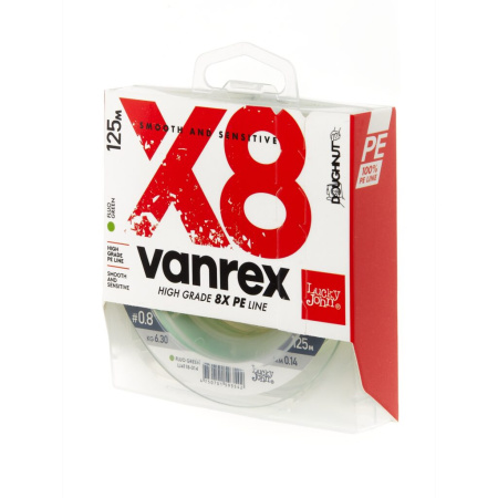 Valas pintas Lucky John Vanrex X8 Fluo Green 125m