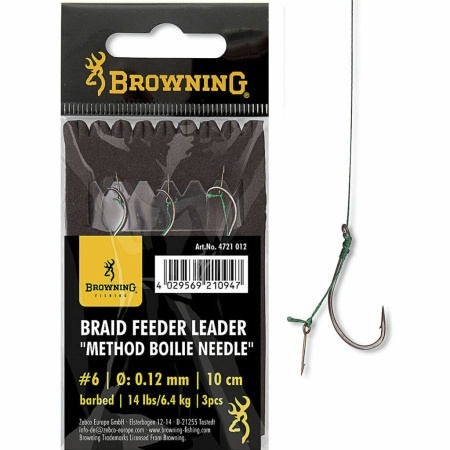 Kabliukas su pintu pavadėliu Browning Feeder Method Boilie