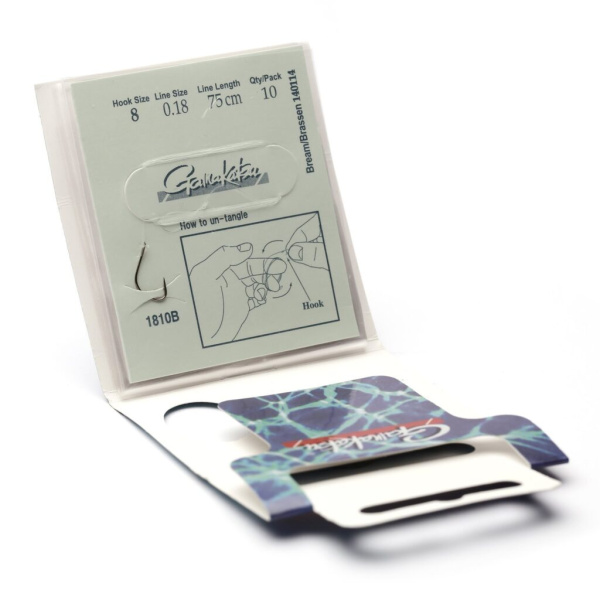 Kabliukai su pavadėliu Gamakatsu 1810B 08 Bream 75cm