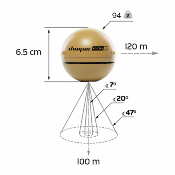 Echolotas Deeper Chirp+ 2 Fish Spotter rinkinys