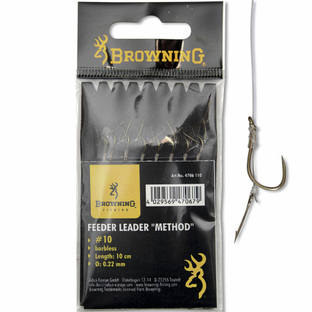 Kabliukas su pavadėliu Browning Feeder Method Boilie