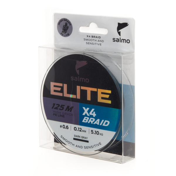 Valas pintas Salmo Elite X4 Braid Dark Grey 125m