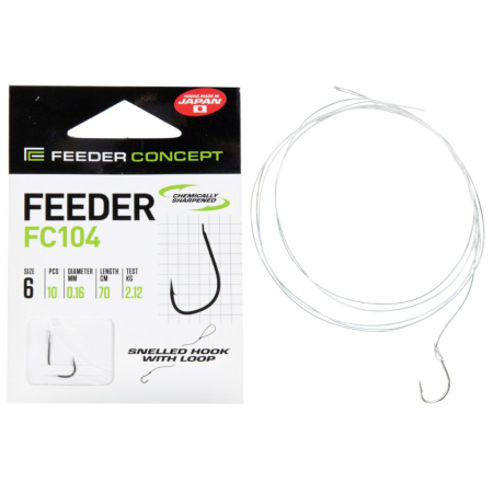 Kabliukai su pavadėliu Feeder Concept FC104 70cm