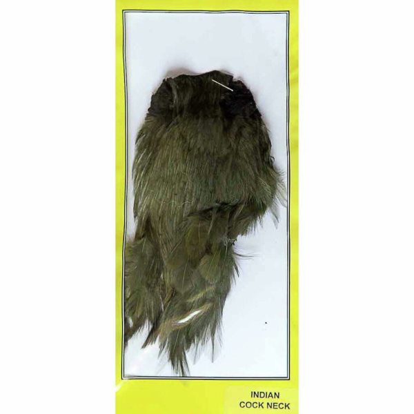 Plunksnos Turrall Indian Cock Neck Olive Medium