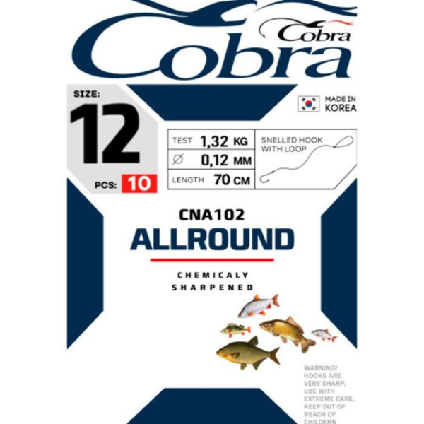 Kabliukai su pavadėliu Cobra Allround 70cm