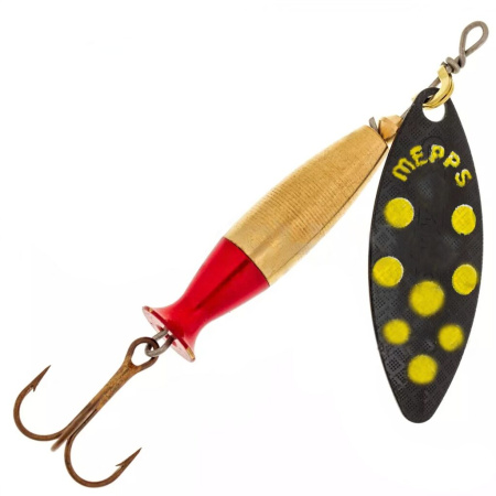 Sukriukė Mepps Aglia Long Heavy Black Yellow-Gold Red 3  24g