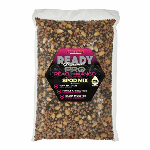 Priedas jaukui Starbaits Ready Seeds Peach Mango Spod Mix