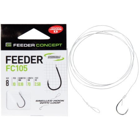 Kabliukai su pavadėliu Feeder Concept FC105 70cm
