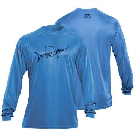 Marškinėliai Flying Fisherman Sailfish Performance Tee Carolina Blue