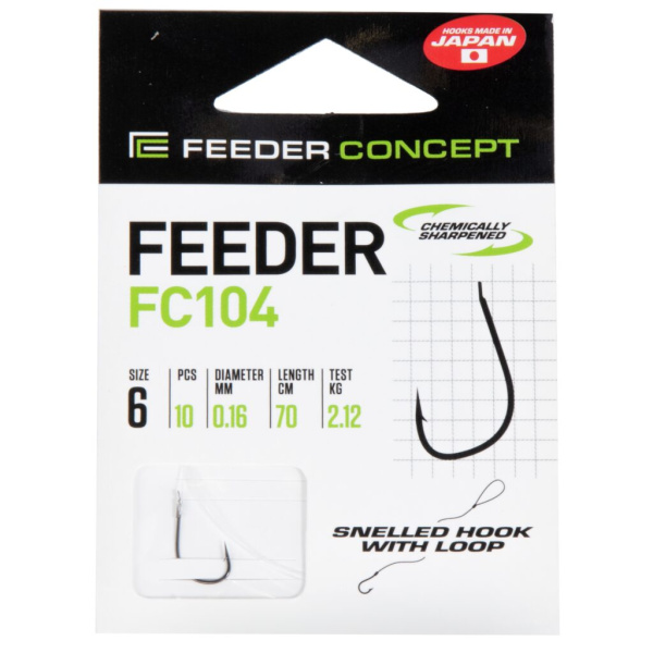 Kabliukai su pavadėliu Feeder Concept FC104 70 cm