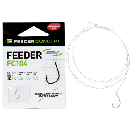 Kabliukai su pavadėliu Feeder Concept FC104 70cm