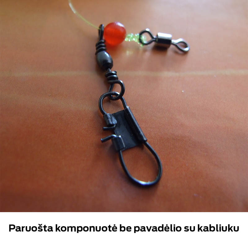 Paruošta komponuotė be pavadėlio su kabliuku Sistemos montavimas