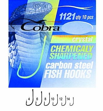 Cobra Crystal kabliukai ypač tinkami meškeriojimui tokiais masalais kaip uodo trūklio ir musės lervos Cobra Crystal