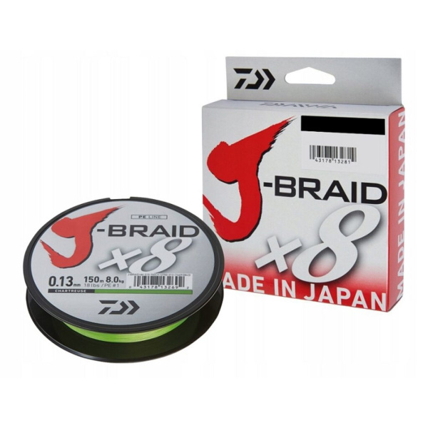 Valas pintas Daiwa J-Braid X8 0.18mm 12kg 300m Chartreuse Valas pintas Daiwa J-Braid X8 0.18mm 12kg 300m Chartreuse