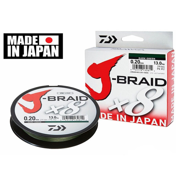 Valas pintas Daiwa J-Braid X8 0.18mm 12kg 300m Valas pintas Daiwa J-Braid X8 0.18mm 12kg 300m